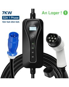 7KW 32A E-Auto Tragbare EV-Ladekabel Typ2 IEC 62196-2  Typ1 SAE J1772