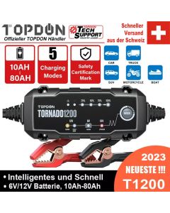 Topdon T1200 Auto Batterie Ladegerät 6V 12V Blei Säure Lithium Batterien Ladegerät für Auto Batterie Motorrad Batterie Ladegeräte