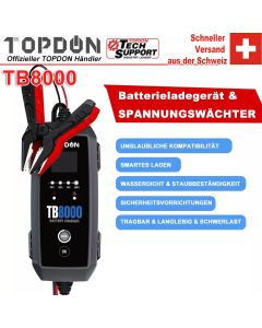 TOPDON TB8000 Batterieladegerät für AGM, LI, WET, GEL, MF, CAL, EFB und andere Batterietypen