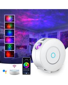 SUPPOU LED Alexa Sternenhimmel Projektor, Smart Nachtlicht 3D Galaxy Sternenprojektor Lampe Kinder mit RGB Dimming/Stimmenkontrolle/WiFi Verbindung