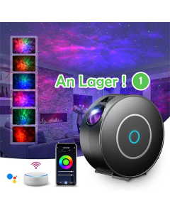 SUPPOU LED Alexa Sternenhimmel Projektor, Smart Nachtlicht 3D Galaxy Sternenprojektor Lampe Kinder mit RGB Dimming/Stimmenkontrolle/WiFi Verbindung