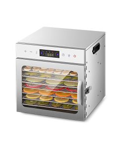 Dörrgerät für Lebensmittel und Trockenfleisch mit 24-Stunden-Timer und Licht, 8 Trockengestelle, 400 W, 30–90 °C, Dörrgerät für Obst und Gemüse