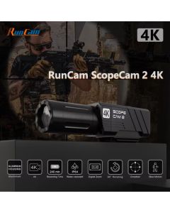 Runcam Scope Cam 2 4k Airsoft Kamera Digital zoom angepasst Fadenkreuz ip64 wasserdichte Paintball App 1400mah 128g Scopecam