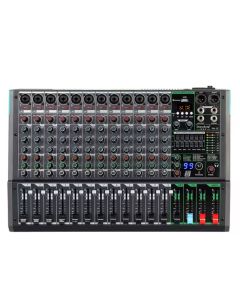 Professioneller 12-Kanal-Audiomischer Depusheng Pa12 tragbares Sound-Mischpult mit 48-V-Phantomleistung für dynamisches Mikrofon