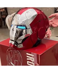 Hot Marvel Iron Man  1/1 mk5 Helm Fernbedienung und Sprach steuerung Iron Man automatische Helm maske mit LED Light Boys Geschenk