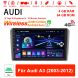 9 Zoll Android 13.0 4G LTE Autoradio / Multimedia 4GB RAM 64GB ROM Für Audi A3 2003-2012 Built-in Carplay