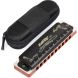 Easttop Harmonica Key Of G 10 Hole 20 Tone Diatonic Blues Harmonica G with Case Top Grade for Professional Players, Beginners