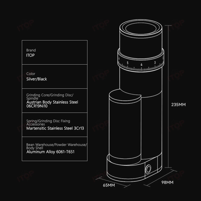 Electric espresso coffee grinder