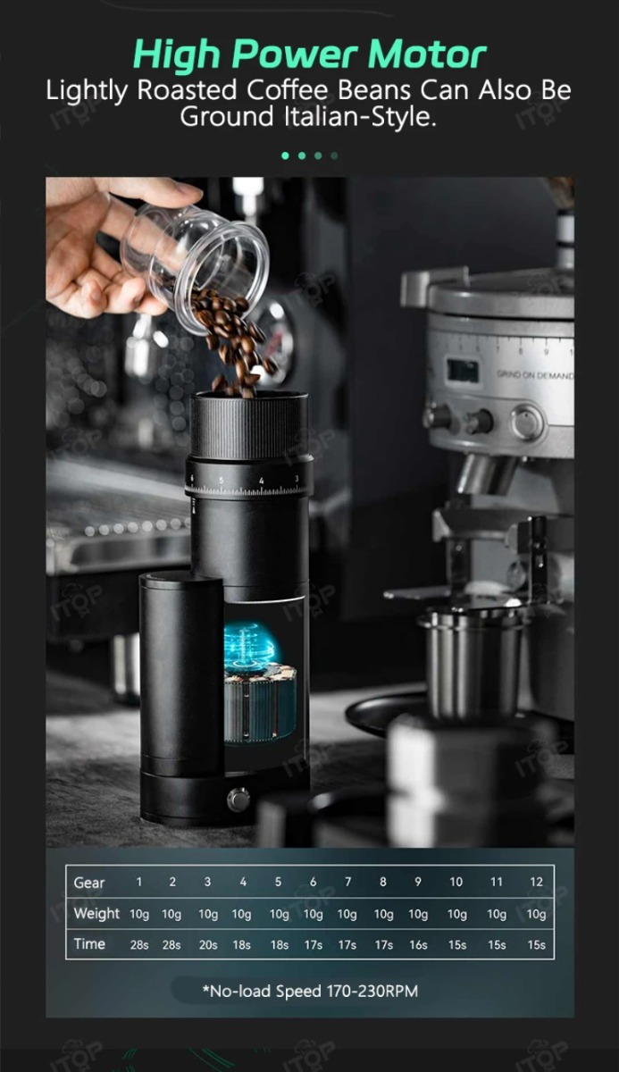 Electric espresso coffee grinder