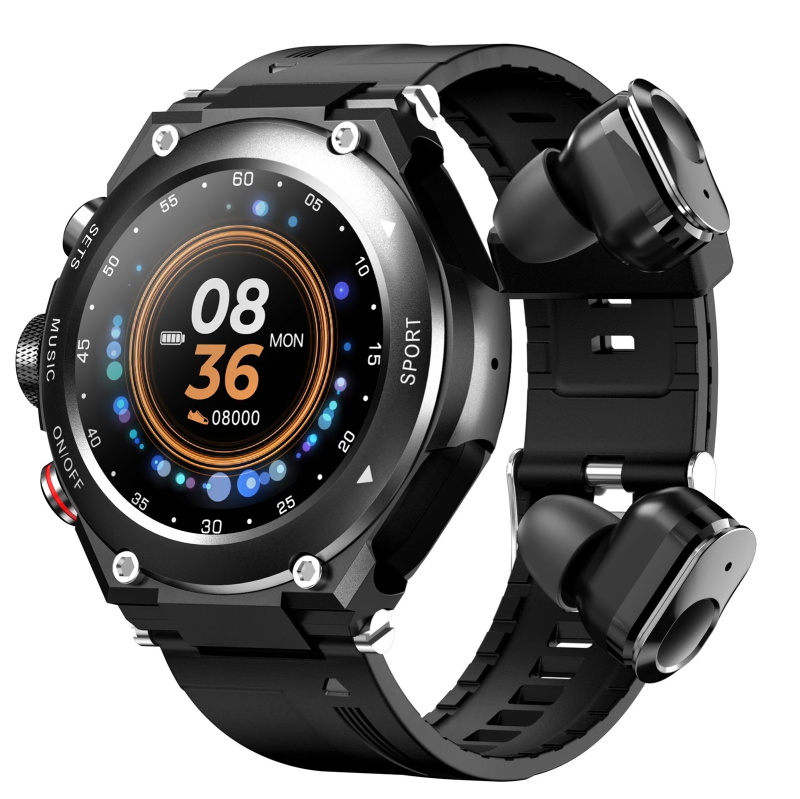 Montre de sport intelligente multifonction 2 en 1