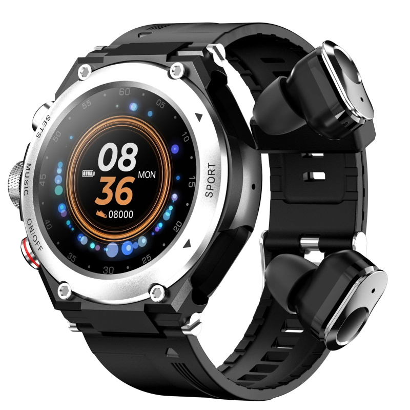 Montre de sport intelligente multifonction 2 en 1