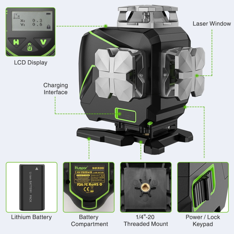 16 lines 4D cross line laser level