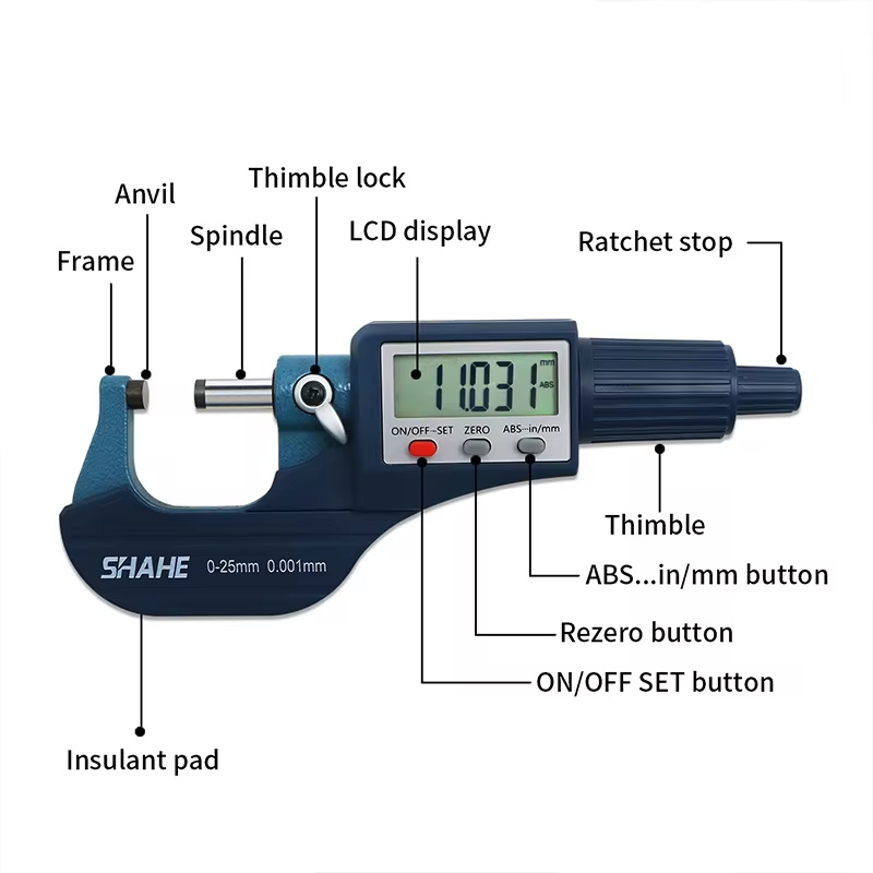 0.001mm elektronisches Außen mikrometer