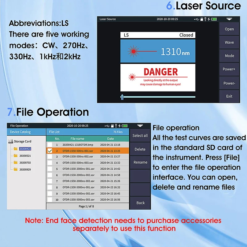 Glasfaser-Reflekto meter Touchscreen