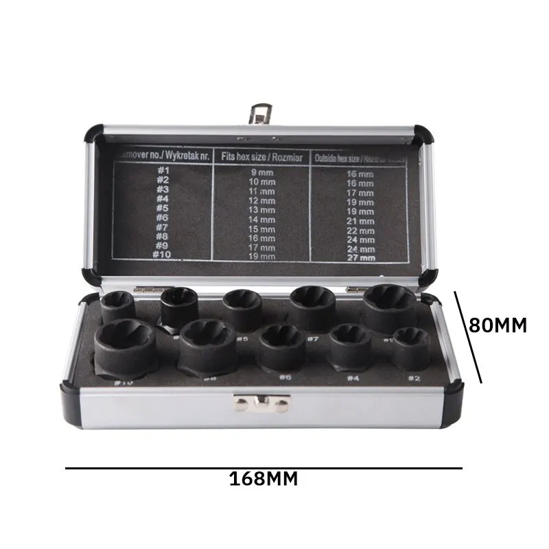 Special socket wrench set for damaged nuts