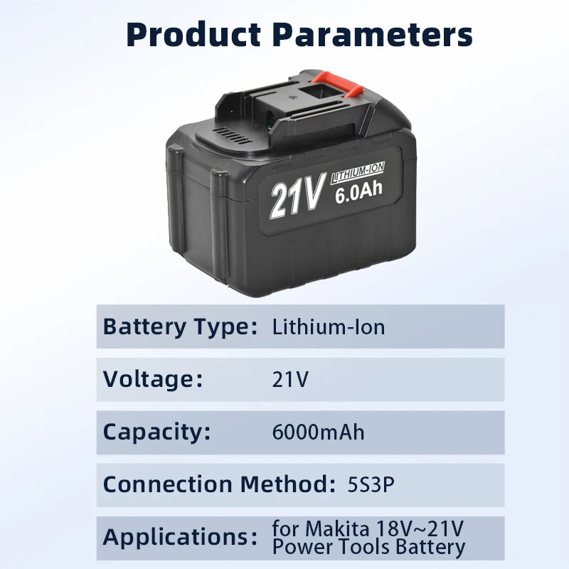 2 Makita batteries 21V 6Ah